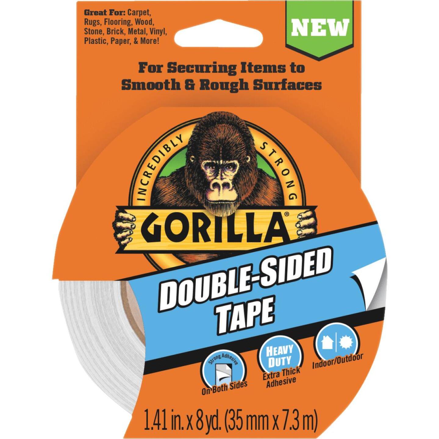 Gorilla, Gorilla 1.41 In. x 8 Yd. Doppelseitiges Klebeband, grau