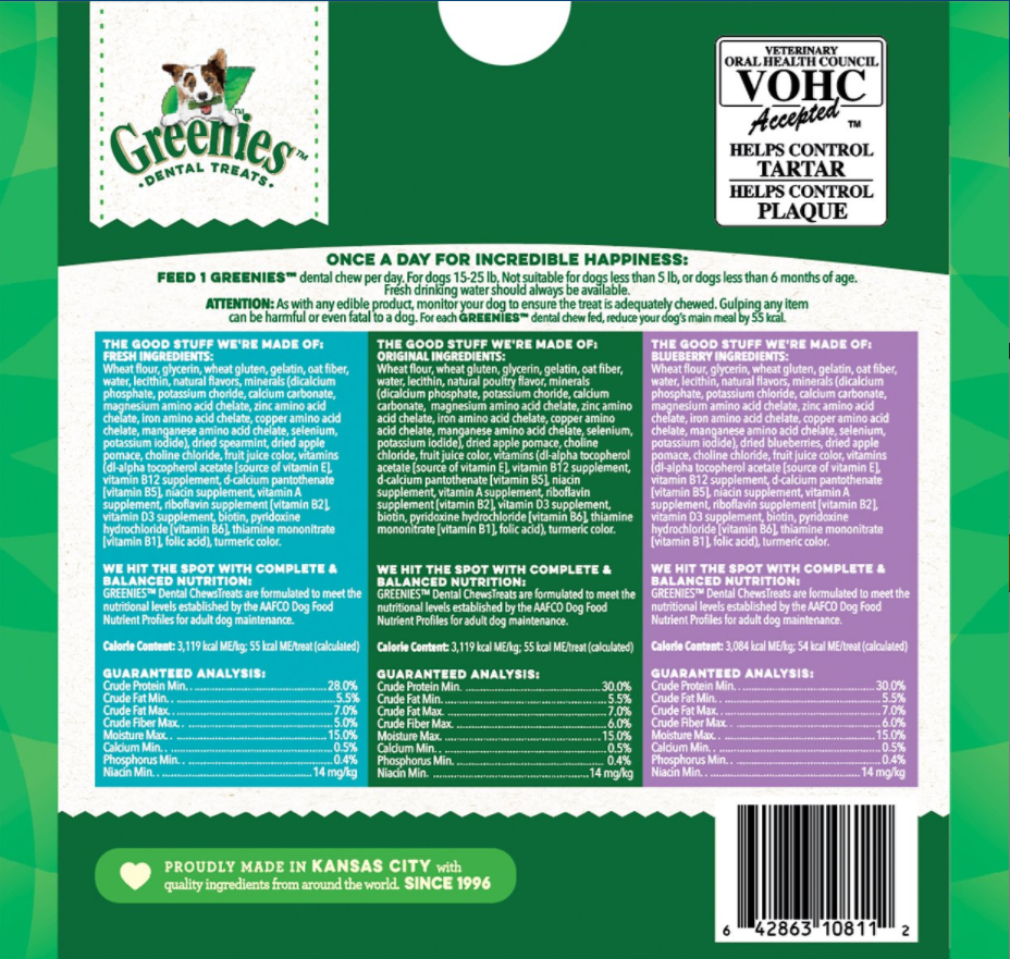 Greenies, Greenies Petite Three Flavor Variety Pack Dental Dog Treats