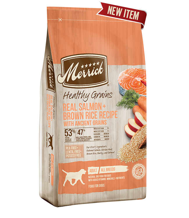 Merrick, Healthy Grains Echter Lachs und brauner Reis Rezept