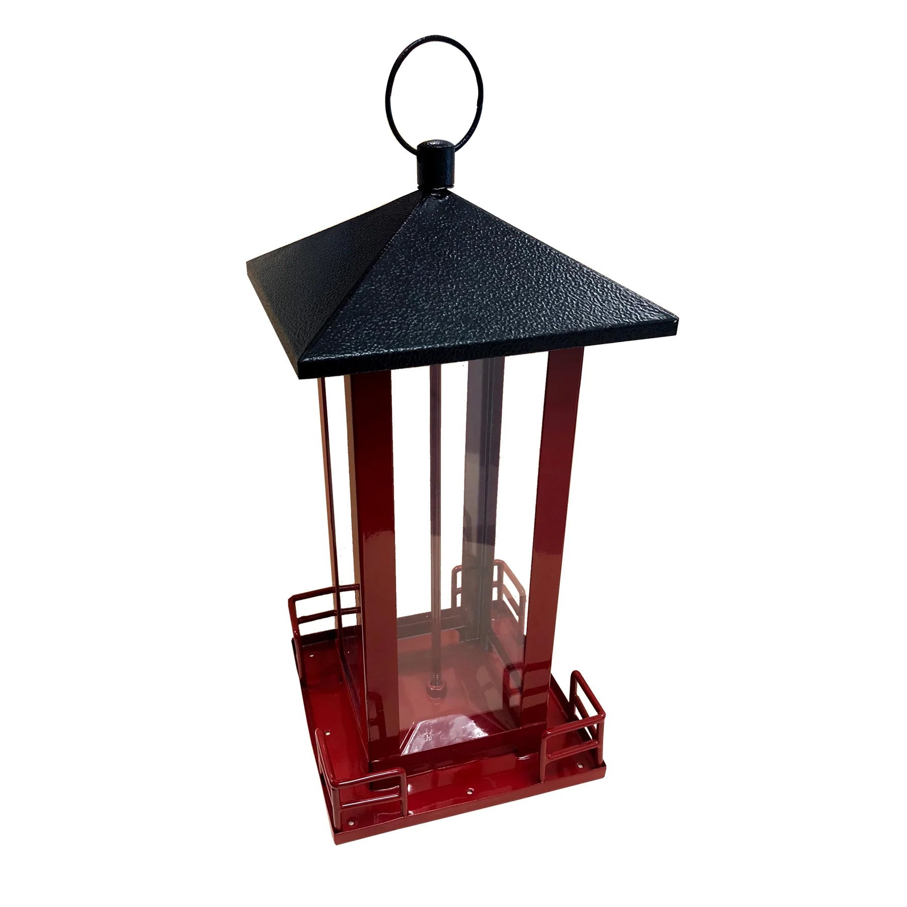 Heath Outdoor Produkte, Heath Outdoor Vogelfutterhaus Rotes Metall Schwarzes Dach