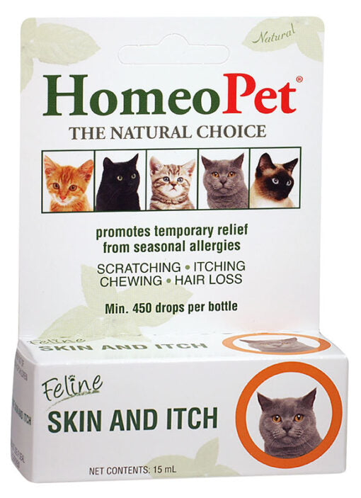 homeopet, HomeoPet Feline Haut und Juckreiz, Fell- und Hautpflege für Katzen 15 ML