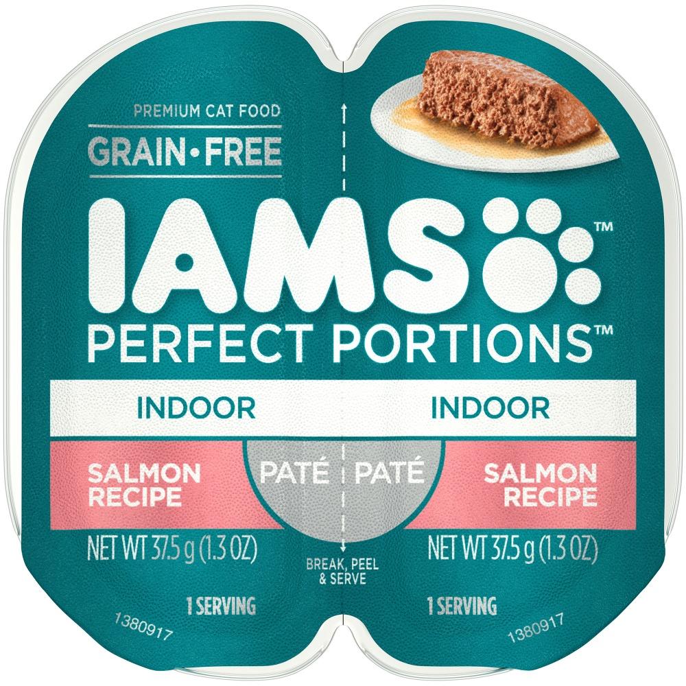 IAMS, Iams Perfect Portions Indoor Lachs-Pastete Nassfutter für Katzen Tablett