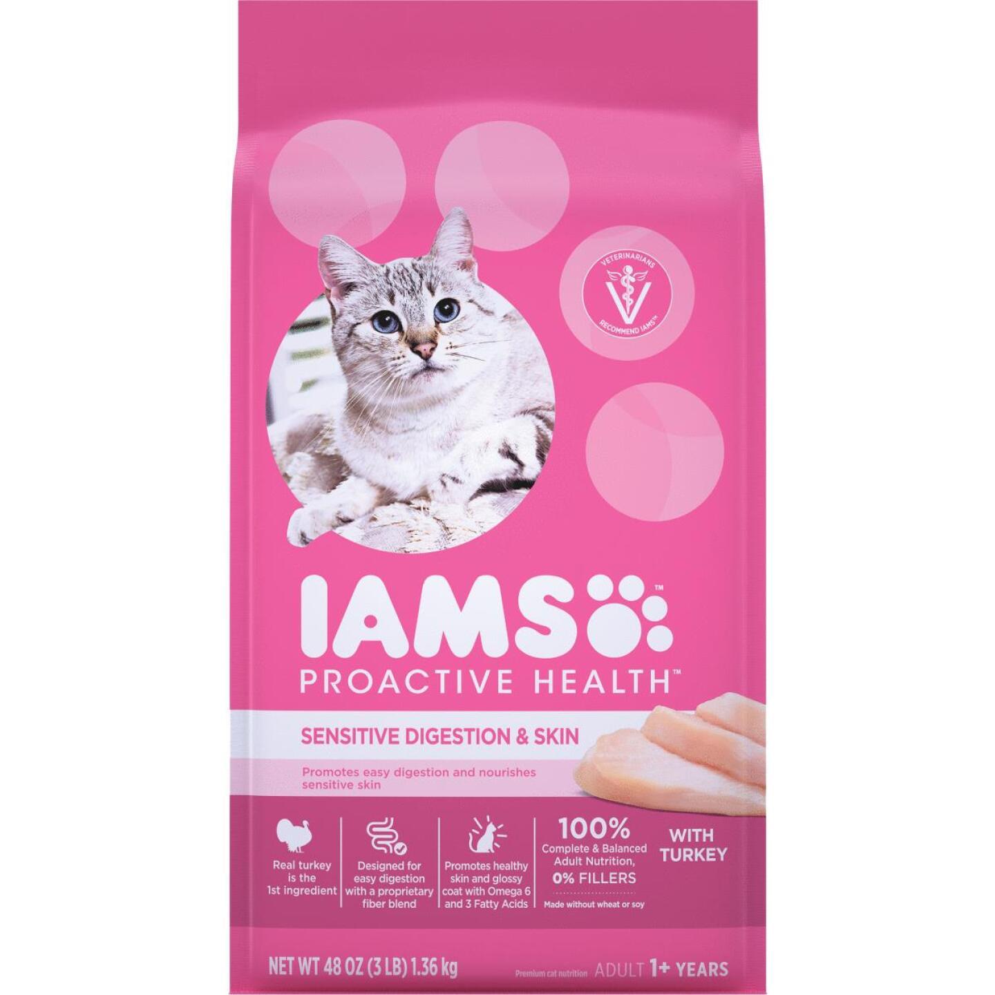 IAMS, Iams Proactive Health Sensitive Verdauung & Haut Formel 3 Lb. Truthahn-Geschmack Katzenfutter für Erwachsene