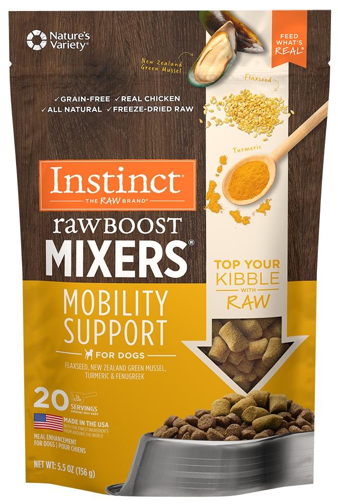 Natursorte, Instinct Grain Freeze Dried Raw Boost Mixers Mobility Support Rezeptur Hundefutter Topper