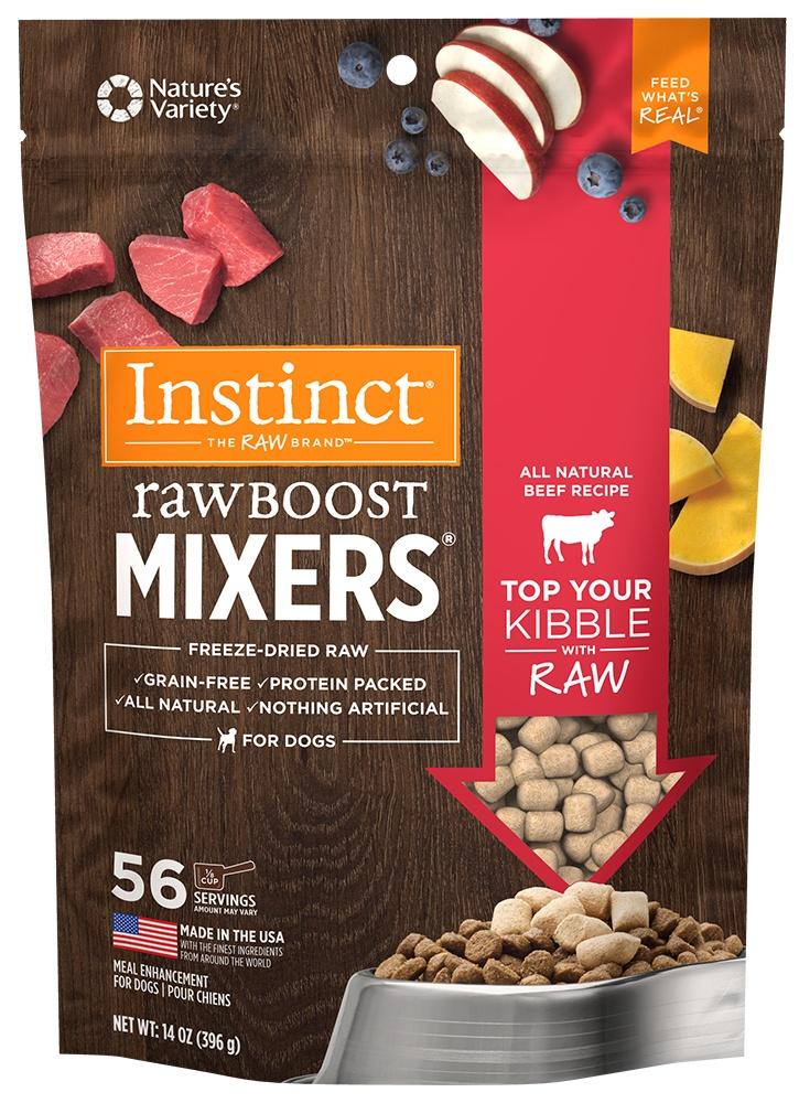 Natursorte, Instinct Raw Boost Mixers Getreidefreie Rindfleischformel Gefriergetrocknetes Hundefutter Topper