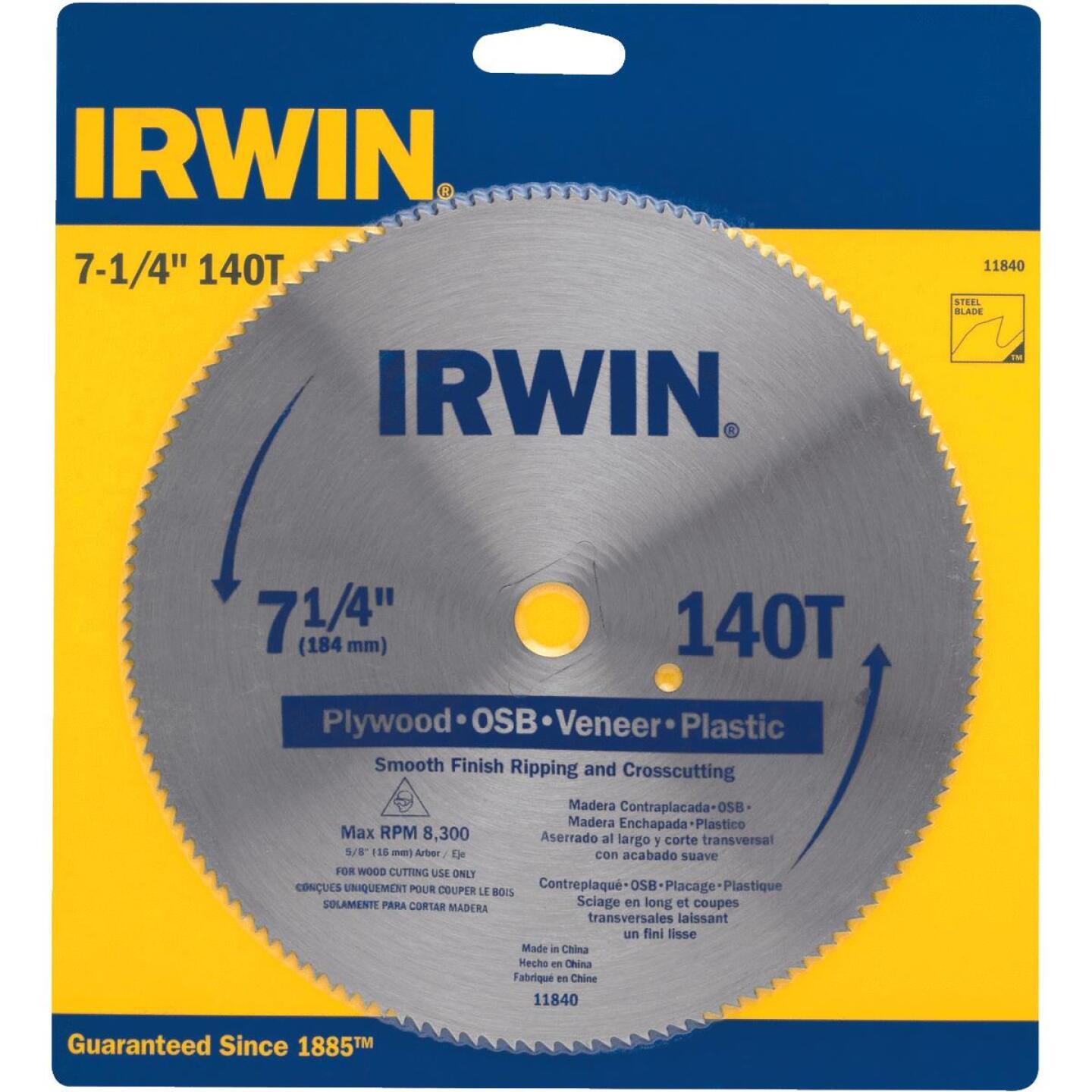 Irwin, Irwin Steel Kreissägeblatt mit 140 Zähnen und glatter Oberfläche für Trenn-/Kreissägearbeiten
