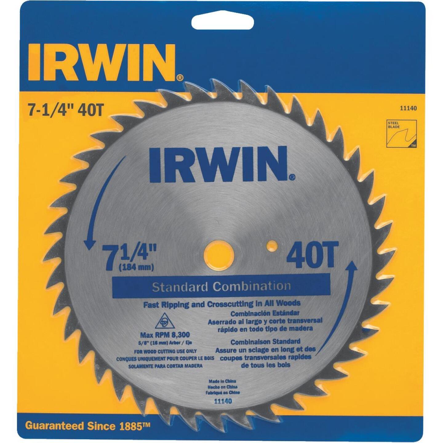Irwin, Irwin Steel Kreissägeblatt mit 40 Zähnen für Trenn-/Kreissägearbeiten, 7-1/4 Zoll