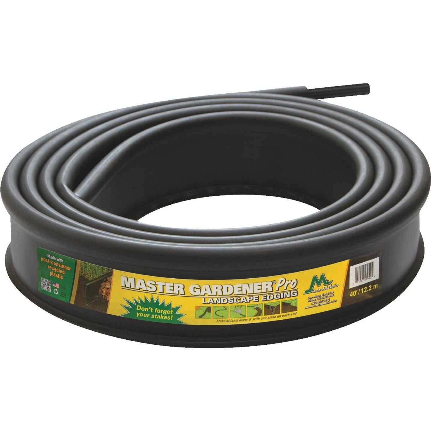 Meisterzeichen, Master Mark Master Gardener Pro Auftragnehmer 5 In. H. x 20 Ft. L. Schwarz recyceltem Kunststoff Rasen Einfassung