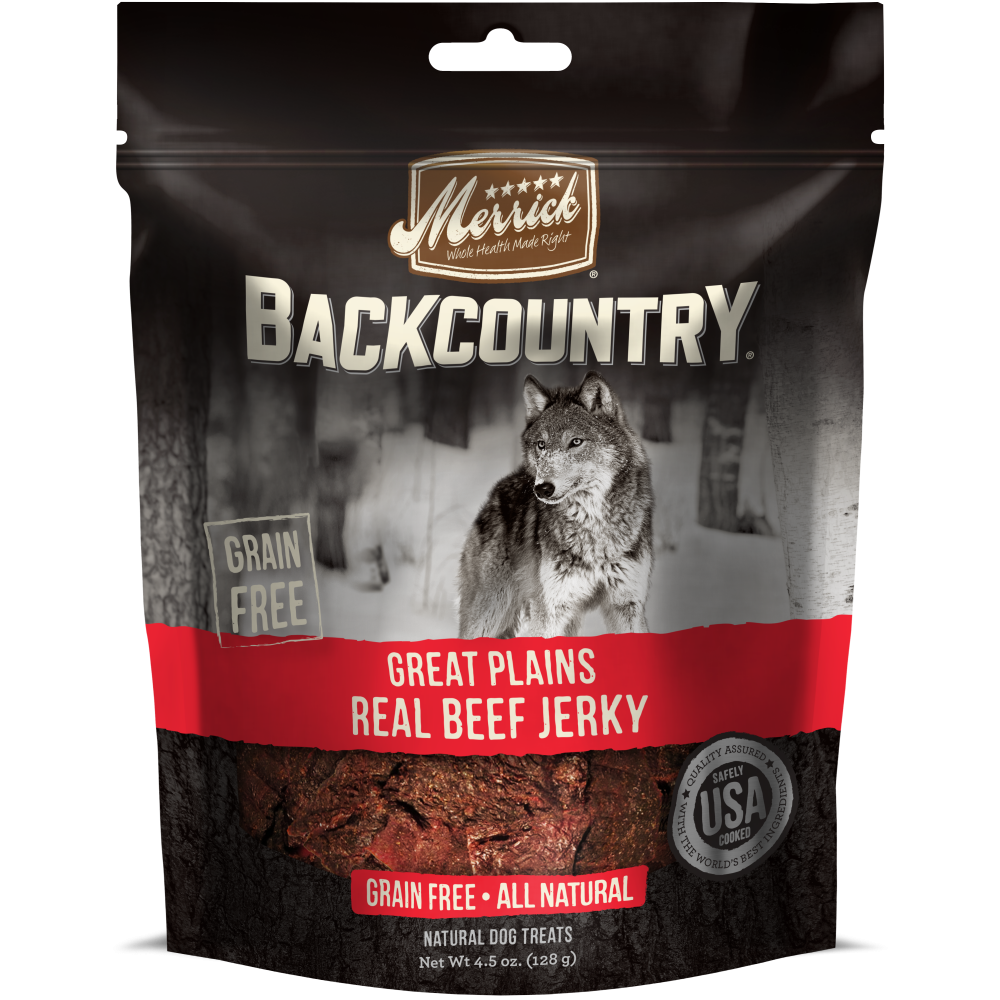 Merrick, Merrick Backcountry Great Plains getreidefrei echtes Rindfleisch Jerky Hundeleckerlis