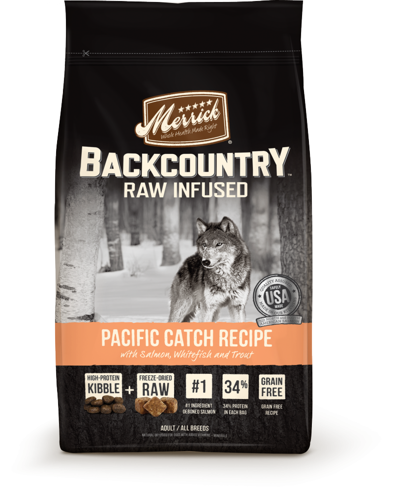 Merrick, Merrick Backcountry Raw Infused Grain Free Pacific Catch Recipe Trockenfutter für Hunde