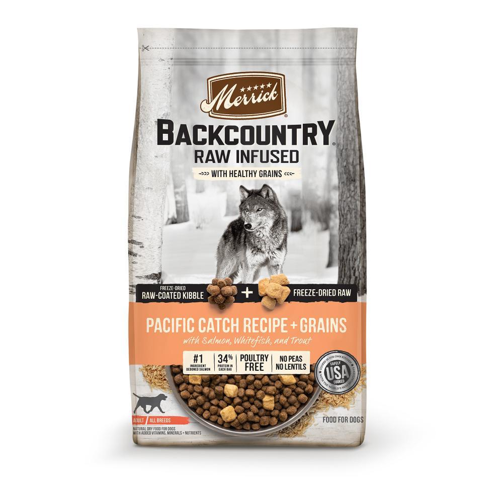 Merrick, Merrick Backcountry Raw Infused with Healthy Grains Pacific Catch Recipe Trockenfutter für Hunde