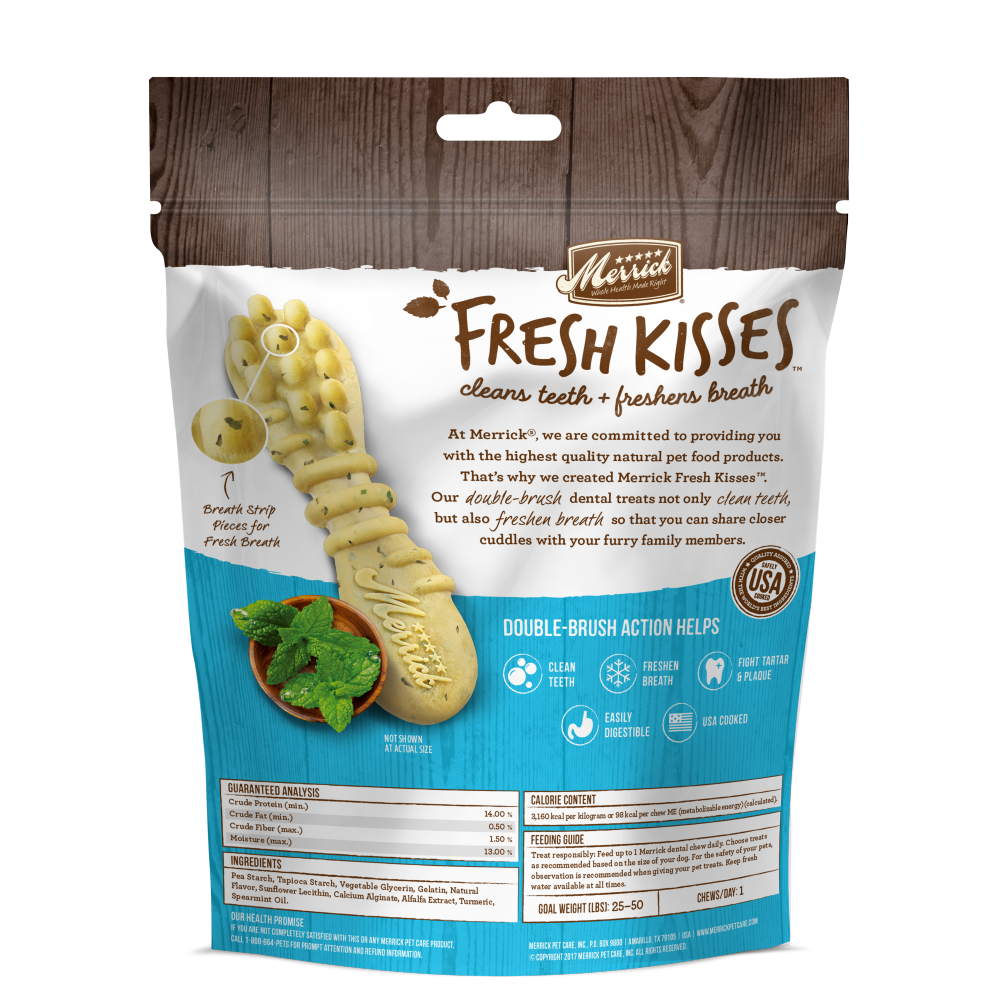 Merrick, Merrick Fresh Kisses Getreide frei Minze Atem Streifen Medium Dental Hund behandelt