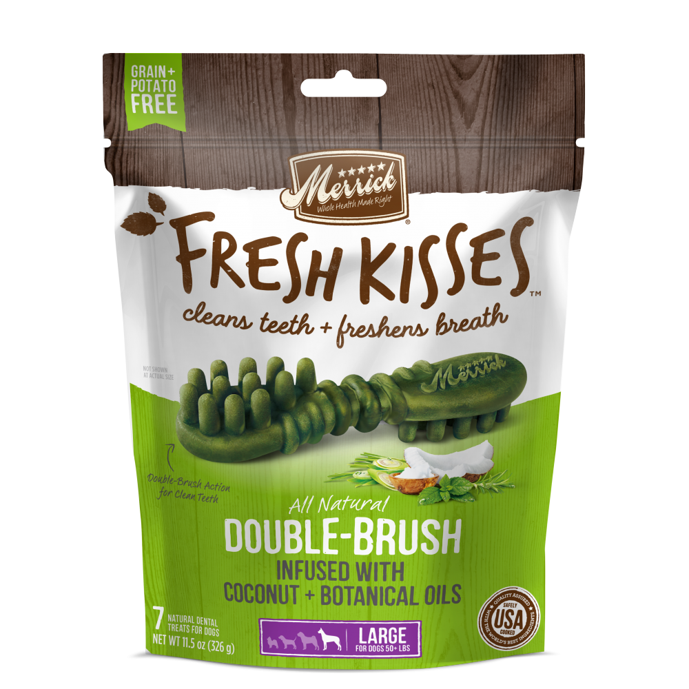 Merrick, Merrick Fresh Kisses getreidefreie Kokosnussöl und Botanicals große Zahnbehandlungen für Hunde