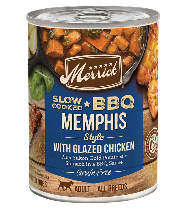 Merrick Haustierpflege, Merrick Langsam gegartes BBQ Memphis Style mit glasiertem Huhn