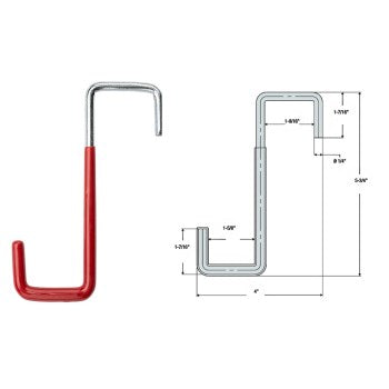 National, National N188-001 Vinylbeschichteter Sparrenhaken, rot ~ 5 3/4