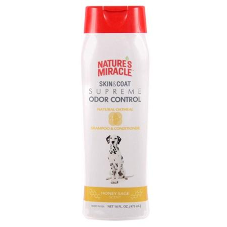 Wunder der Natur, Nature's Miracle Skin & Coat Supreme Odor Control - Hafermehl Shampoo & Spülung für Hunde, 16 Unzen, Hafermilch und Aloe-Duft