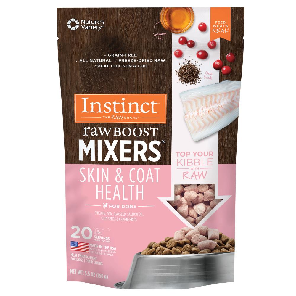 Natur's Sorte, Nature's Variety Instinct Raw Boost Mixers Getreidefrei Haut- und Fellgesundheit Gefriergetrocknetes rohes Hundefutter Topper