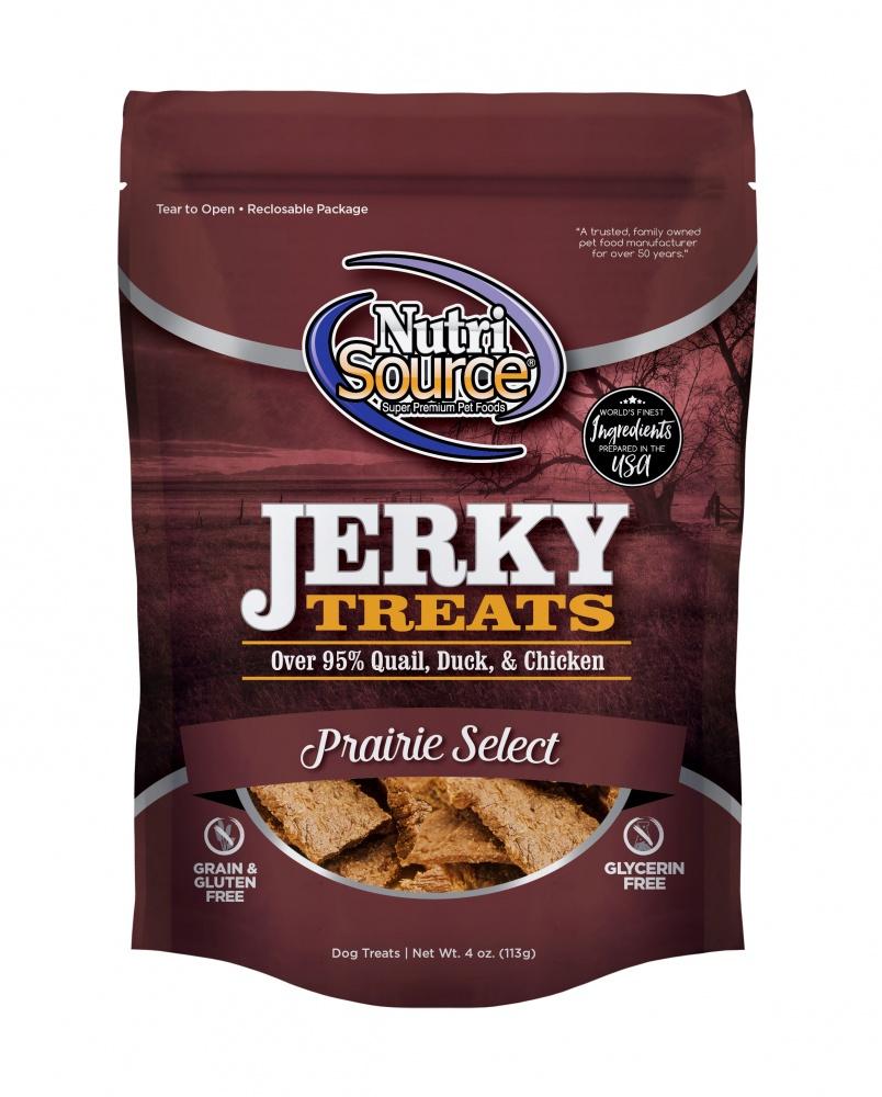 Nutrisource, NutriSource® Prairie Select Grain Free 95% Wachtel, Ente und Huhn Jerky Hundeleckerlis