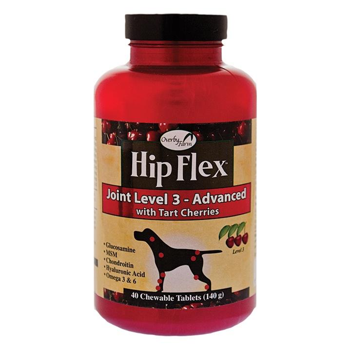 naturvet, Overby Farm Hip Flex Joint Level 3 Advance Care mit Glucosamin & MSM Kautabletten für Hunde