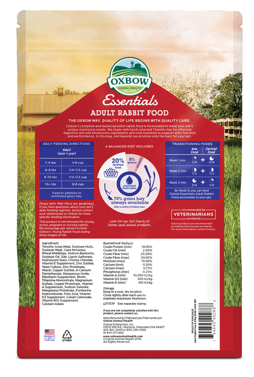 Oxbow, Oxbow Essentials - Kaninchenfutter für Erwachsene