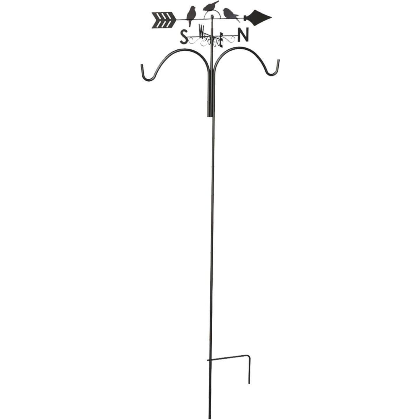 Panazee, Panacea 78 In. Brown Steel Perching Birds Wetterfahne Double Shepherd Hook