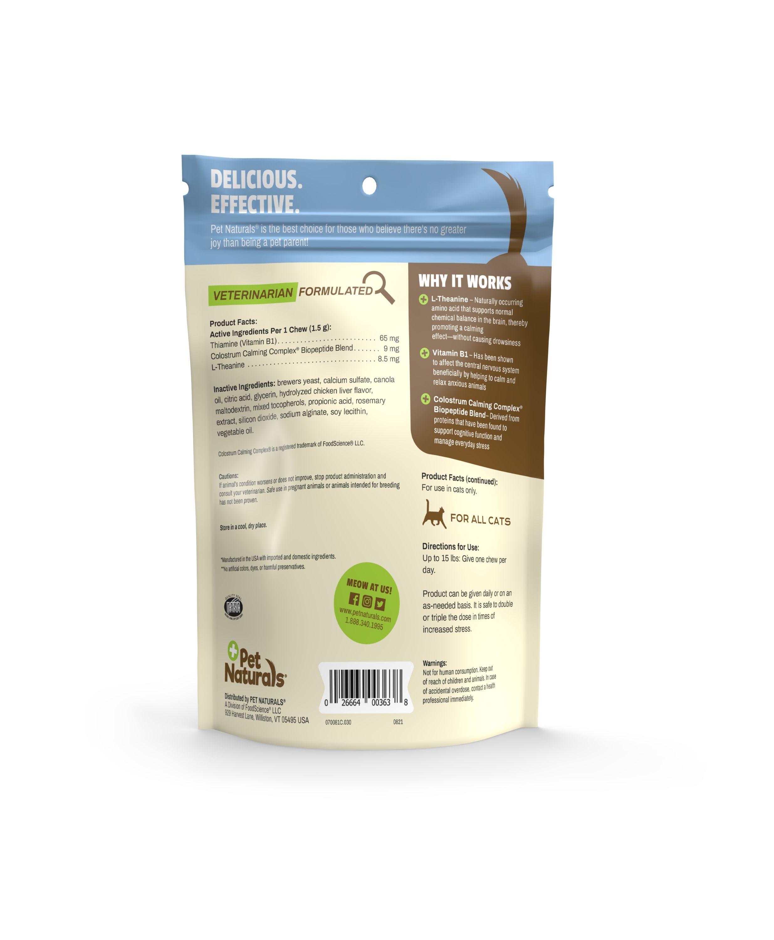 Haustier-Naturprodukte aus Vermont, Pet Naturals Beruhigungsmittel für Katzen