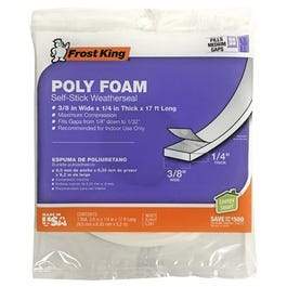 Frost-König, Poly Foam WeatherSeal Tape, 3/8W x 1/4-In. T x 17-Ft.