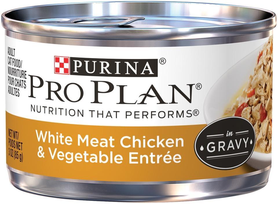 Purina Pro Plan, Purina Pro Plan Savor Adult Weißes Huhn mit Gemüse in Bratensoße Entree Dosenfutter für Katzen