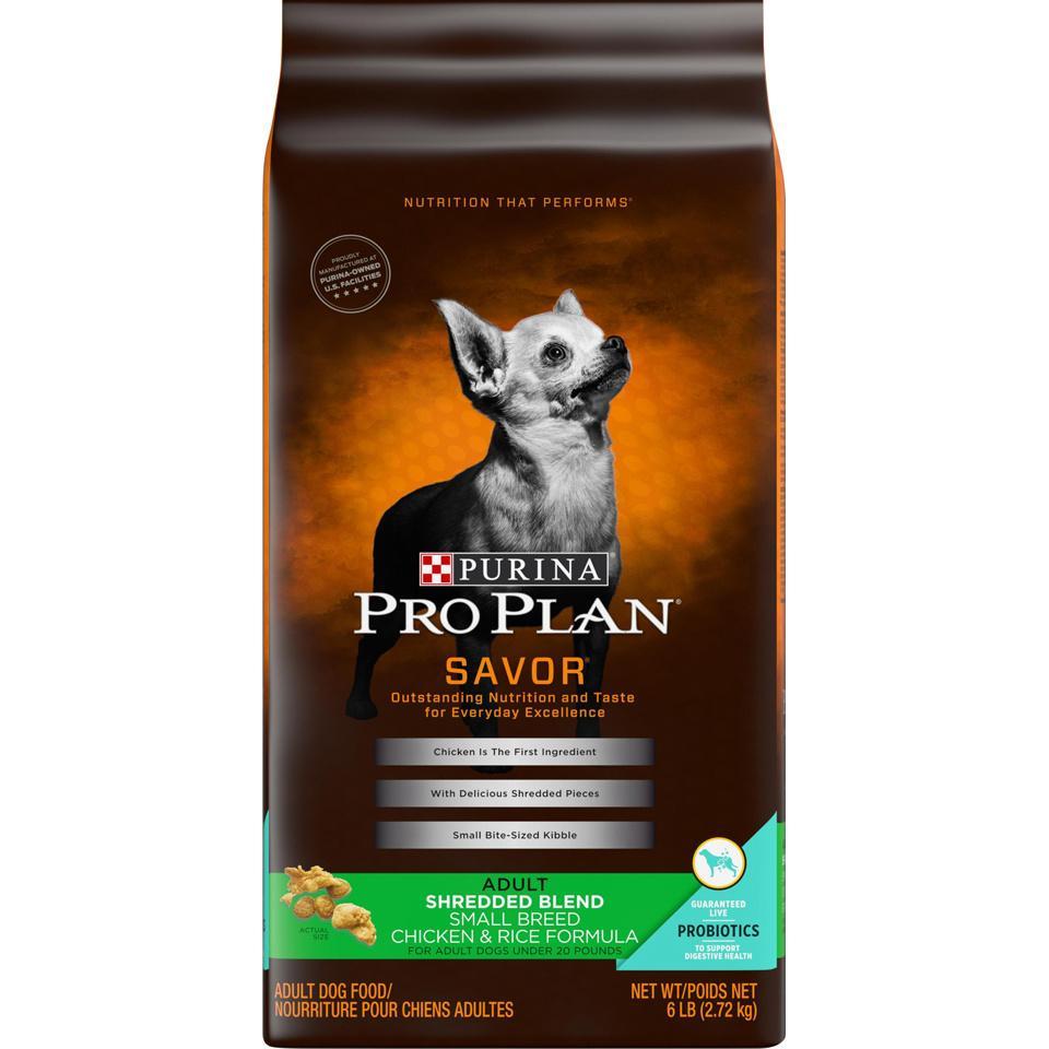 Purina Pro Plan, Purina Pro Plan Savor Shredded Blend Huhn & Reis Adult Small & Toy Breed Trockenfutter für Hunde