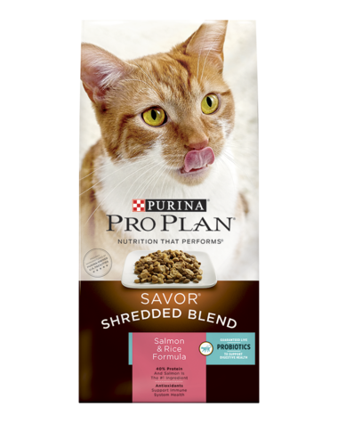 Purina Pro Plan, Purina Pro Plan Savor Shredded Blend Lachs & Reis Formel Trockenfutter für erwachsene Katzen