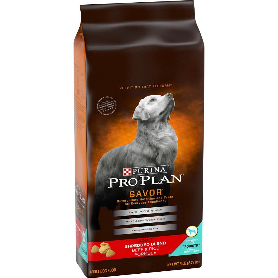 Purina Pro Plan, Purina Pro Plan Savor Shredded Blend Rind & Reis Formel Adult Trockenfutter für Hunde