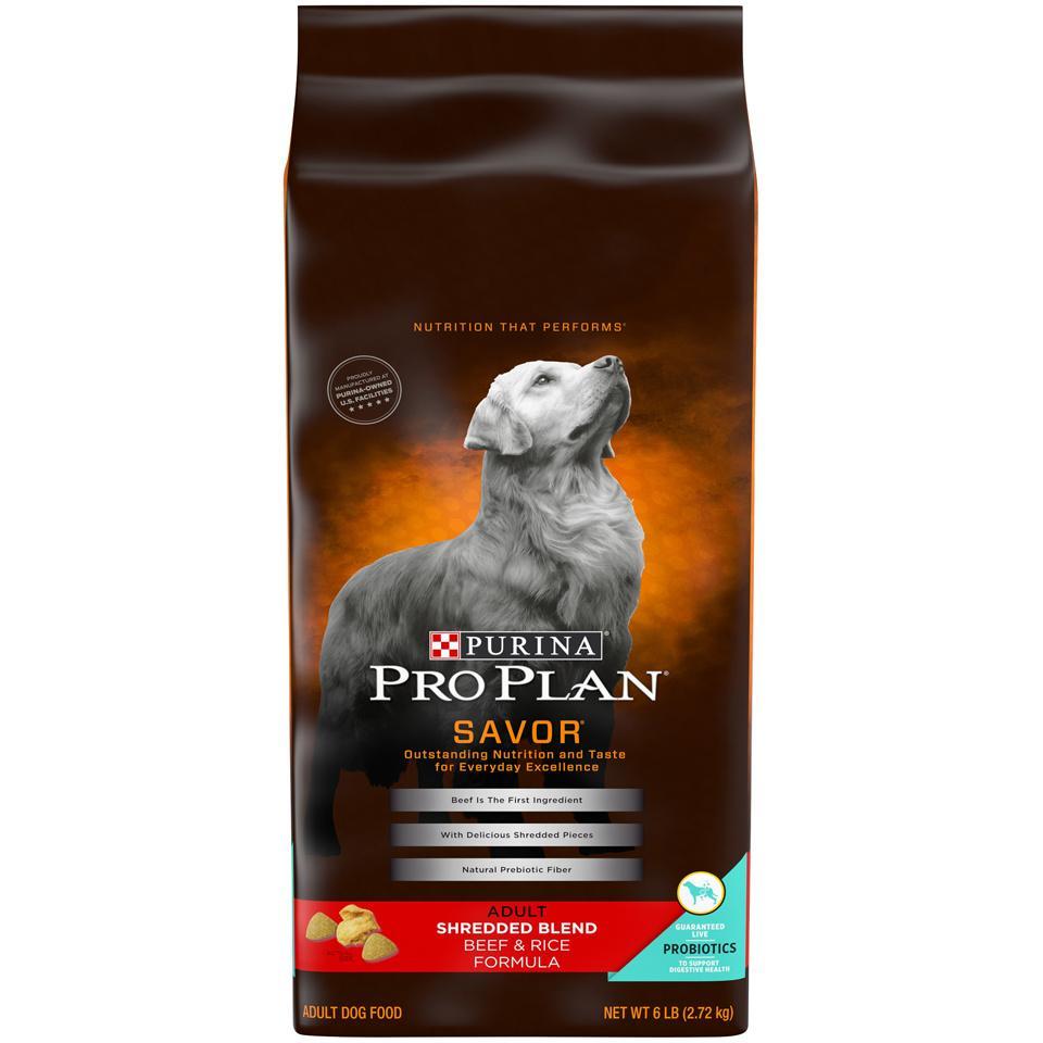 Purina Pro Plan, Purina Pro Plan Savor Shredded Blend Rind & Reis Formel Adult Trockenfutter für Hunde