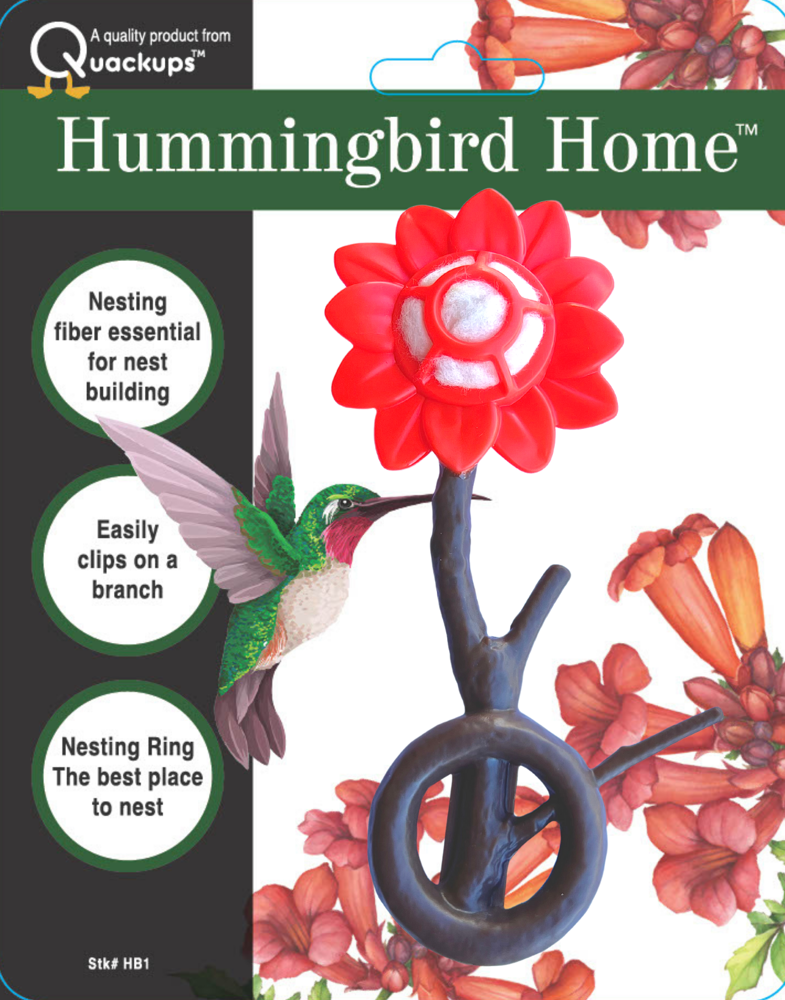 Quackups, QuackUps Hummingbird Home™ mit Nesting-Fasern