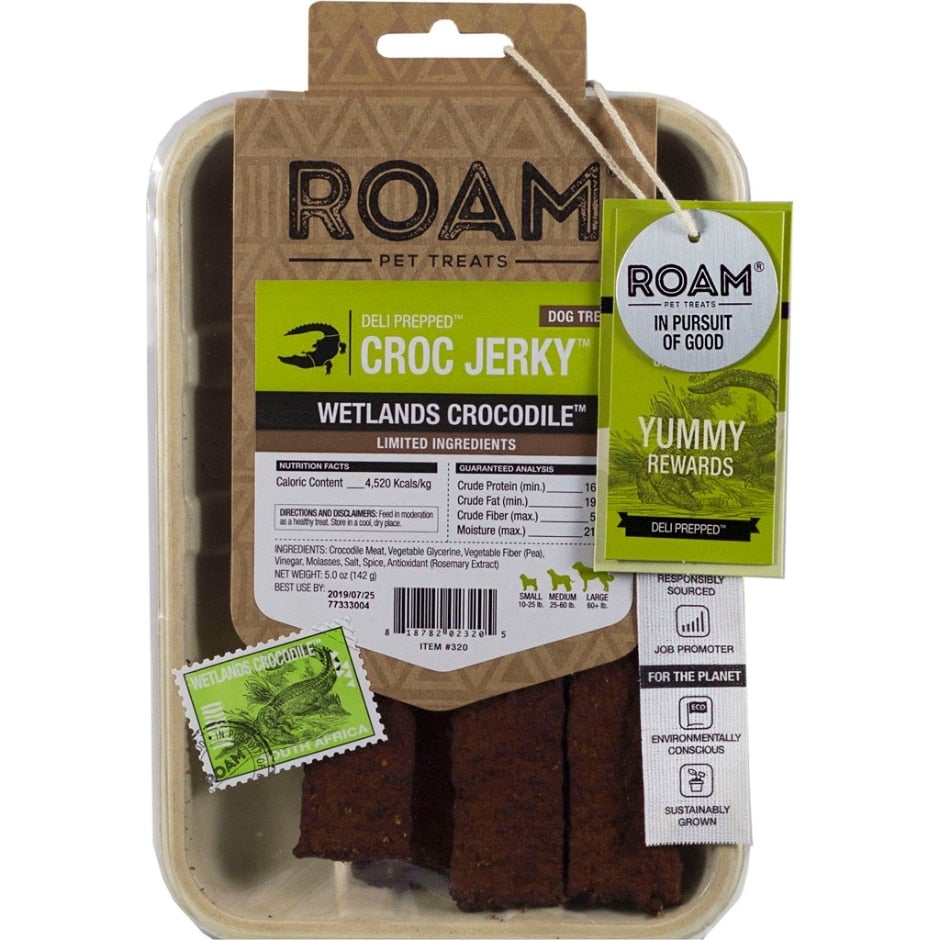 Roam Pet Treats, Roam Croc Jerky Feuchtgebiete Krokodil Deli Vorbereitet