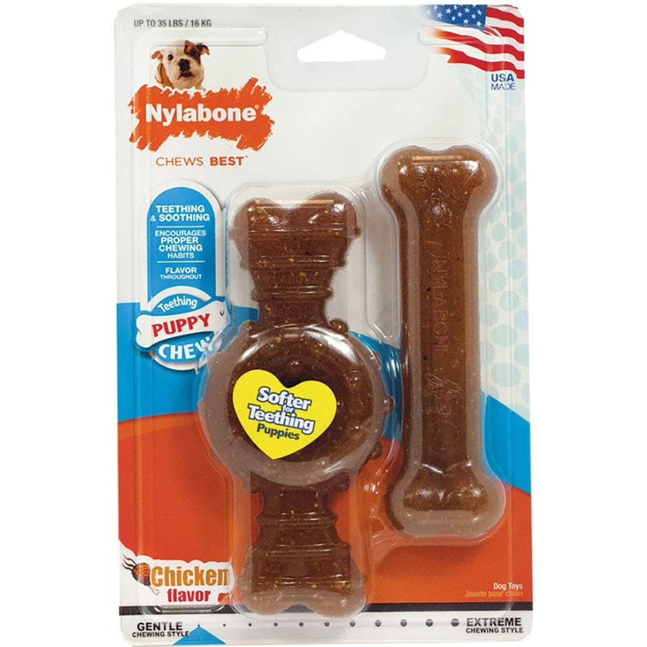 Nylabone, WELPE KAUEN STRUKTURIERTEN RING & KNOCHEN